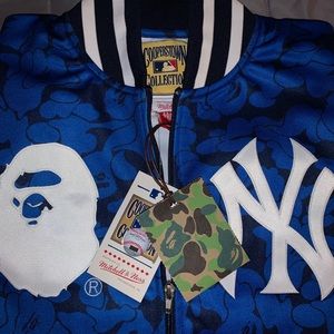 BAPE x Mitchell & Ness Yankees Blue Jacket